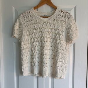 Madewell Ivory Short Sleeve Knit Tee
